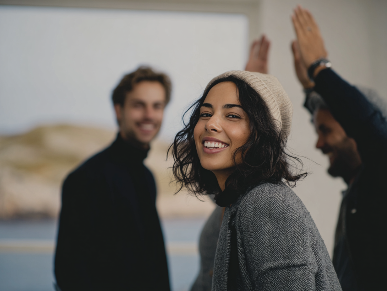A team celebrating success